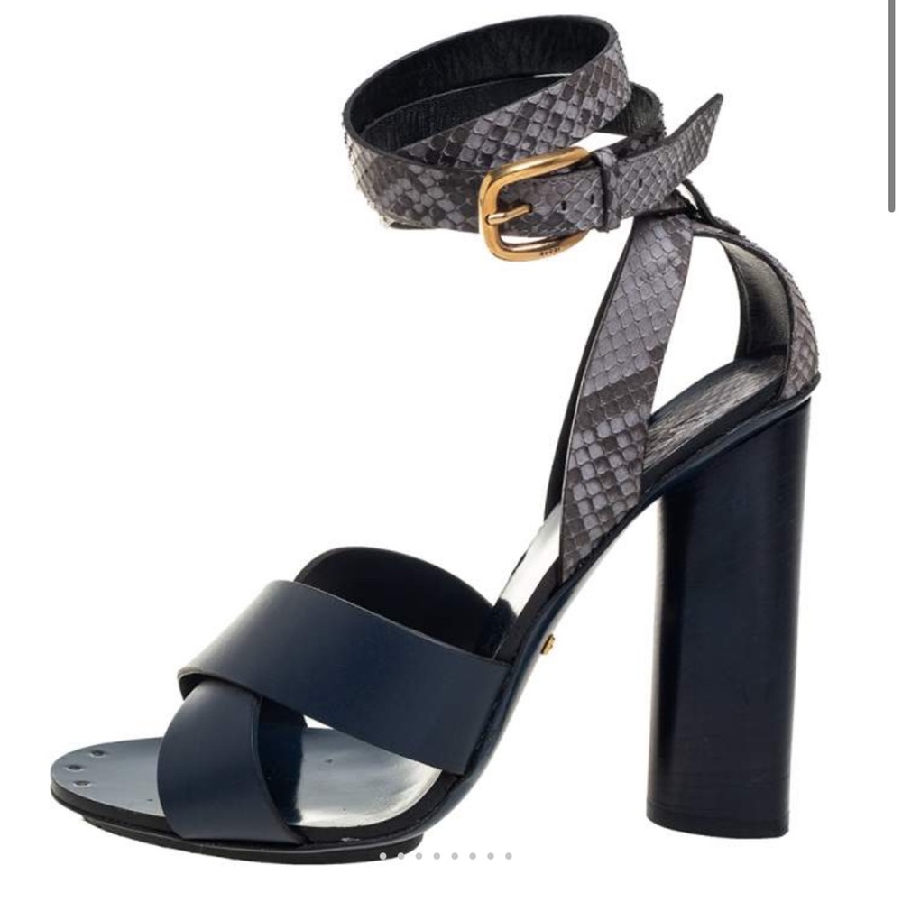 Gucci Stacked Python Leather Candy Heel... - image 2